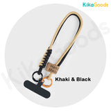 British Style Color-Blocked Woven Phone Strap